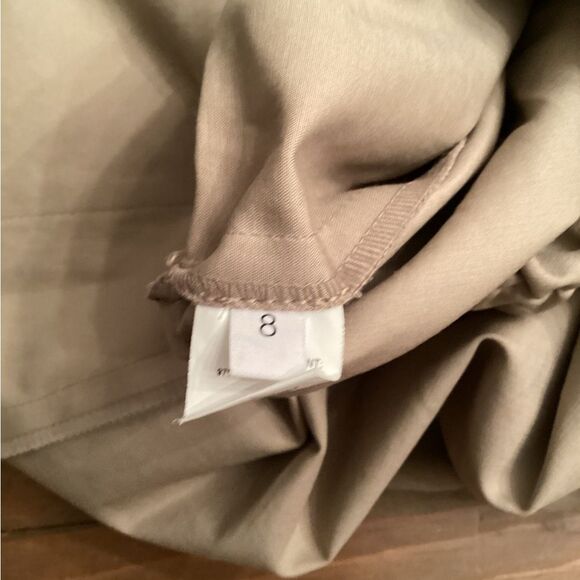 DEREK LAM 10 CROSBY SIZE 8 KHAKI DRAWSTRING SHIRTDRESS - Picture 9 of 10